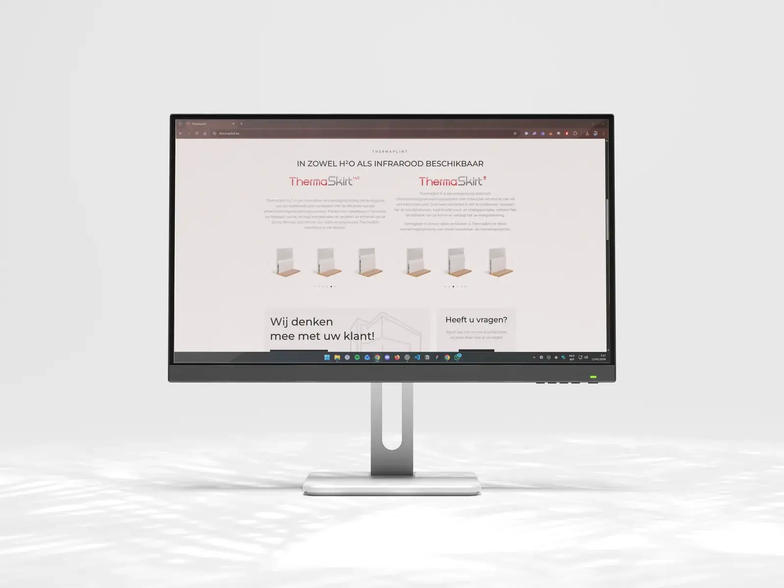 Website op een computerscherm