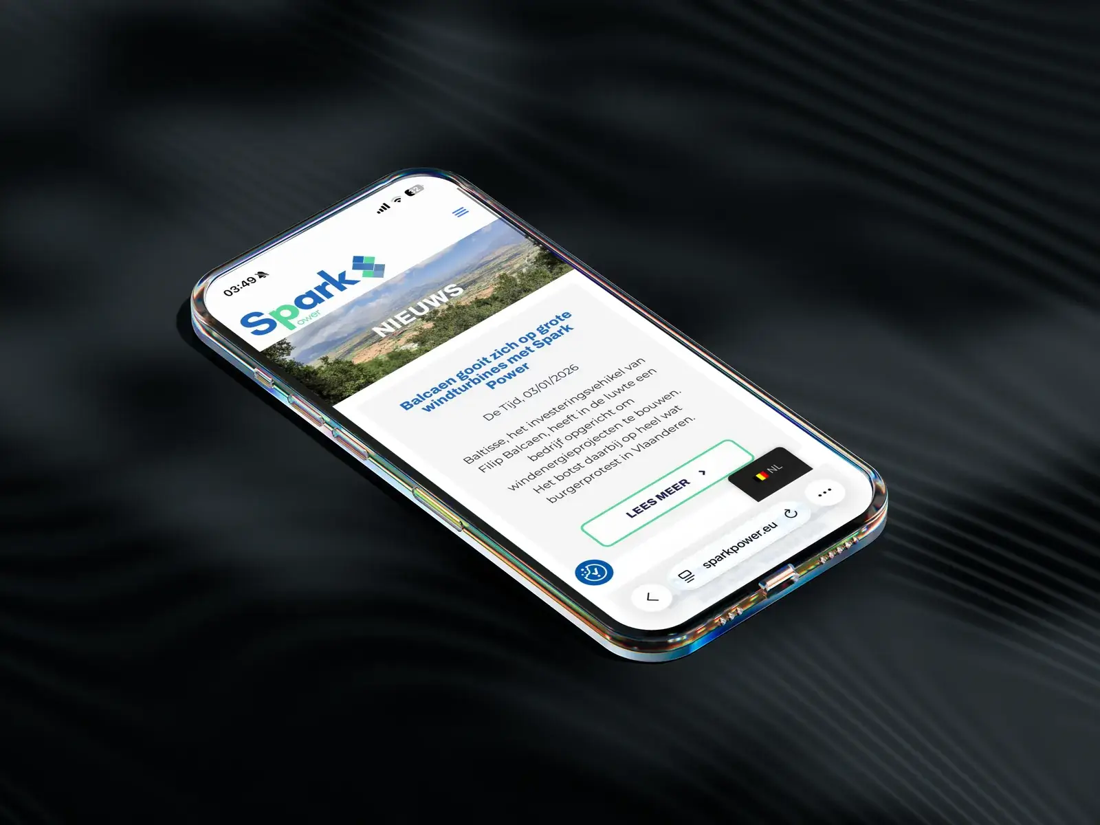 Mobiele website op een smartphone