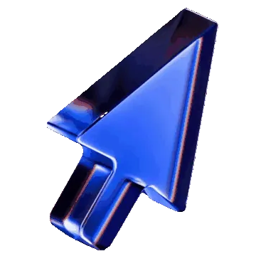 3D-illustratie van een blauwe muisaanwijzer